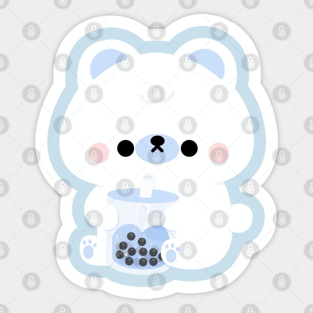 Polar Bear Boba Sticker by theladyernestember